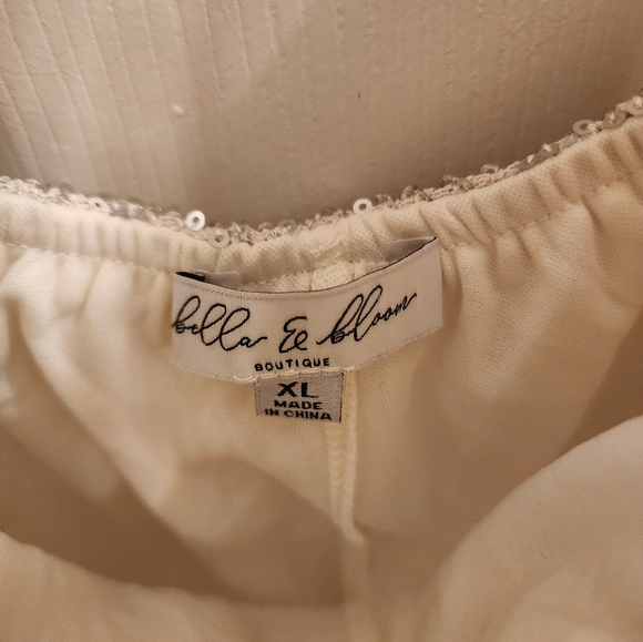 Bella and Bloom Champagne (White-Silver & Gold) Sequins Jumpsuit - Picture 6 of 6